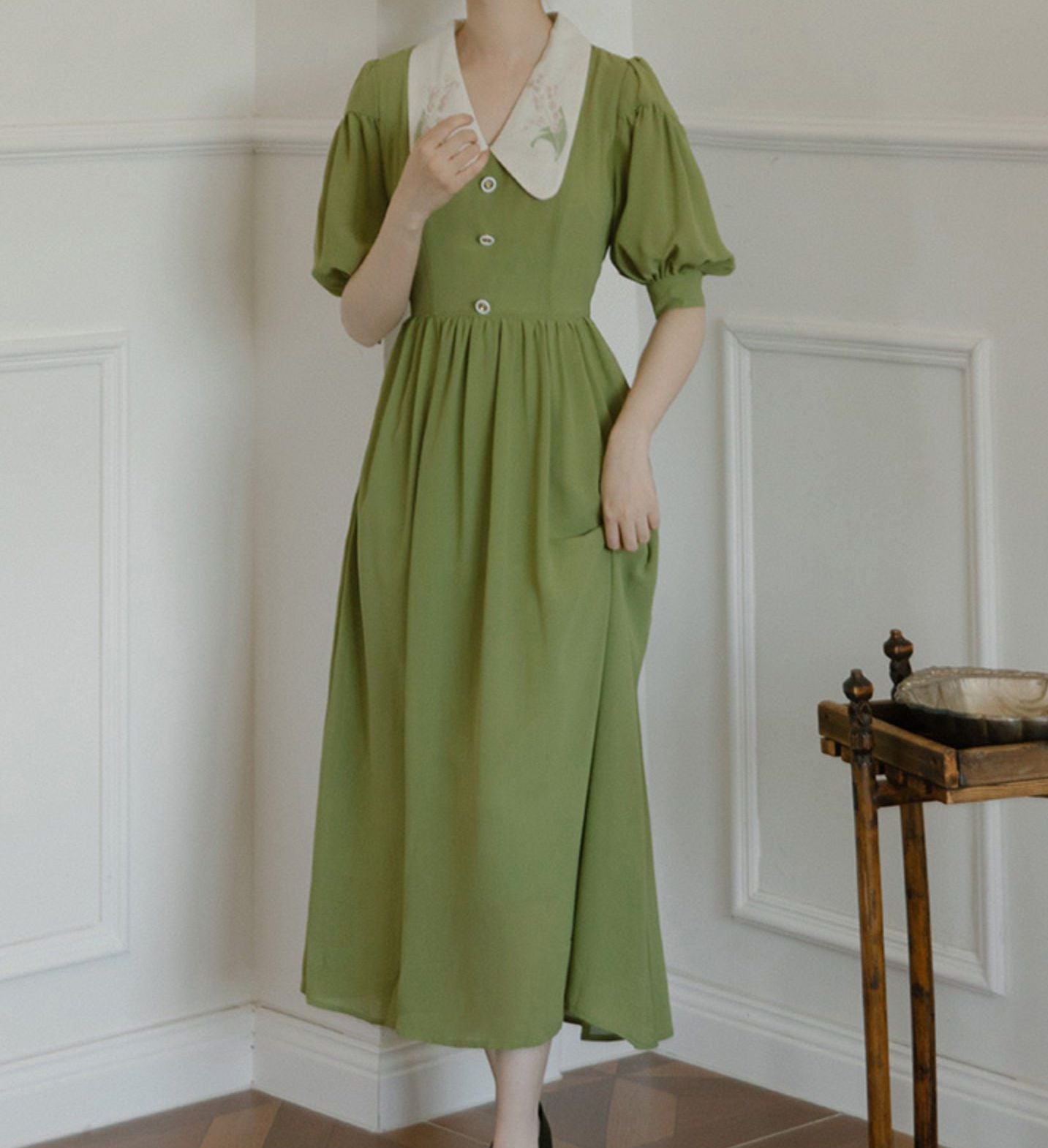 Sage Green Vintage Dress