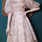 Moon & Star Sequin Puff Sleeve Dress (Pink)