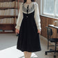 Lace High Neck Sweater Dress (Black)