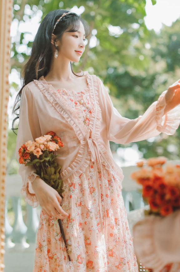 Tea Cup Floral Cami Dress (Pink)