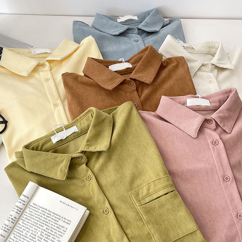 Corduroy Button Up Shirt (6 Colors)