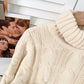 Turtleneck Cable Knit Cropped Sweater & Skirt Knit Set (4 Colors)
