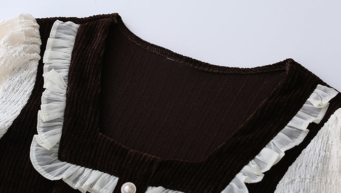 Square Neck Sweater Dress (2 Colors)