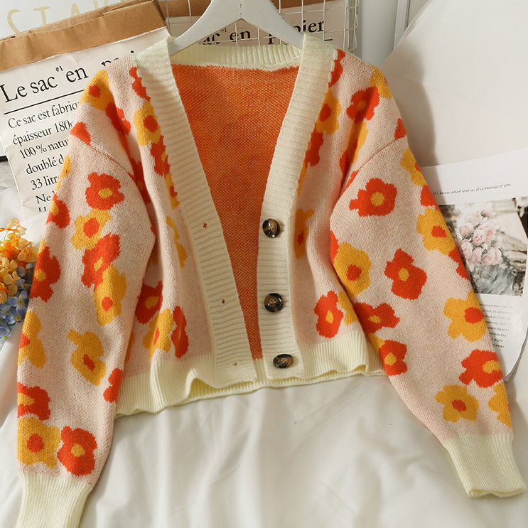 Flower Pop Cami & Cardigan Set (2 Colors)