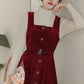 Button Up Corduroy Pinafore Dress (2 Colors)