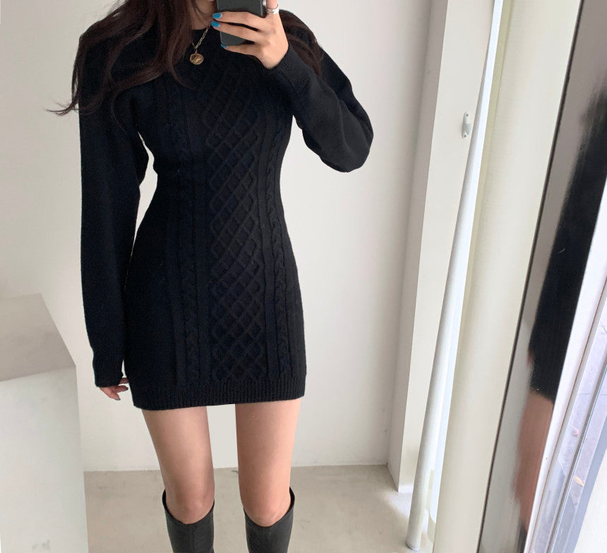 Ribbed Bodycon Mini Sweater Dress (2 Colors)