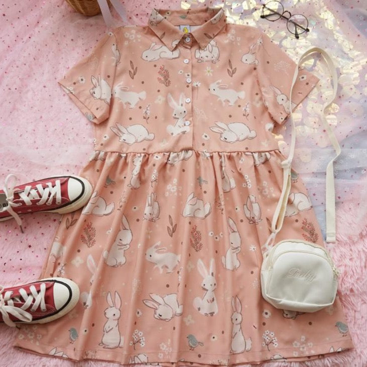 Sweet Bunny Babydoll Dress (2 Colors)