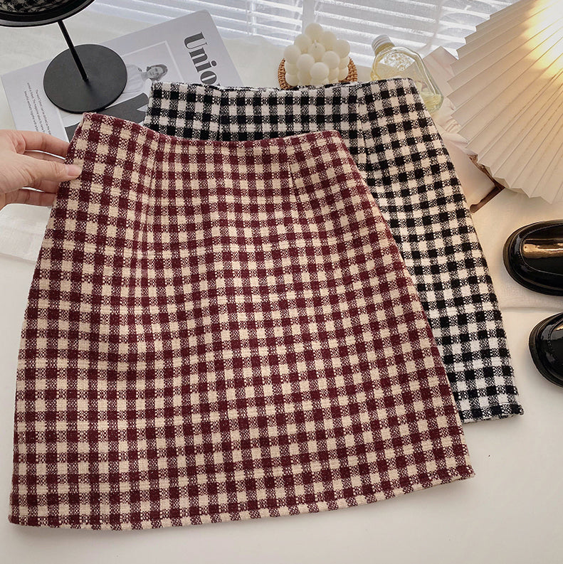 Gingham Tweed Mini Skirt (2 Colors)