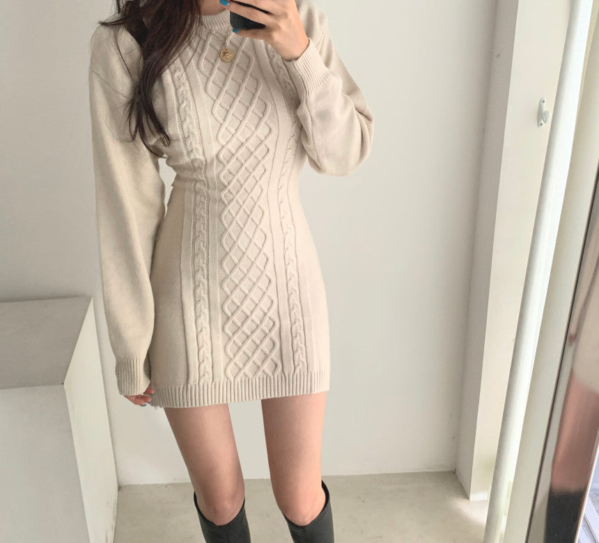 Ribbed Bodycon Mini Sweater Dress (2 Colors)