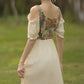 Rustic Floral Corset Twofer Dress (Cream)