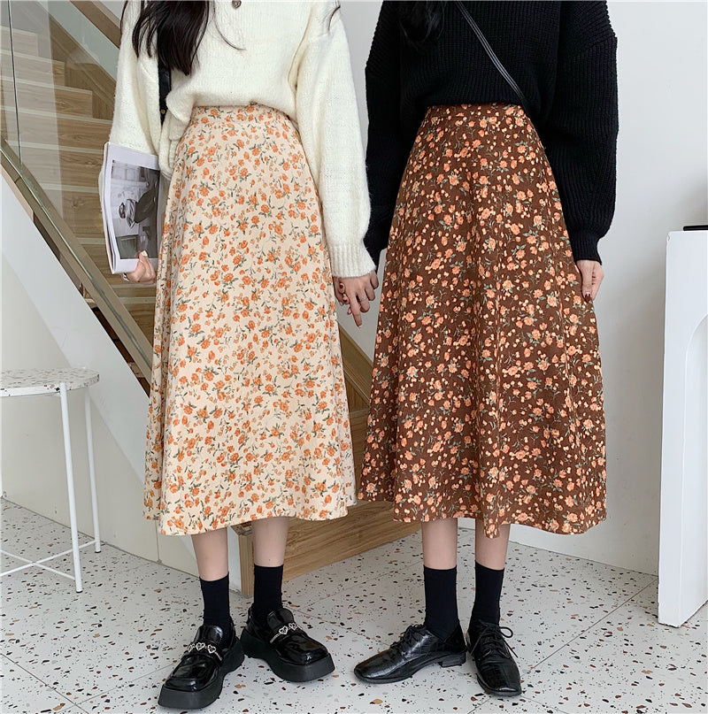 Fall Florals Midi Skirt (3 Colors)