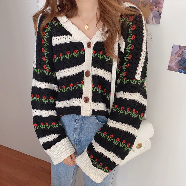 Floral Stripe Cardigan (2 Colors) – Megoosta Fashion