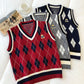 Bear Plaid Sweater Vest (3 Colors)