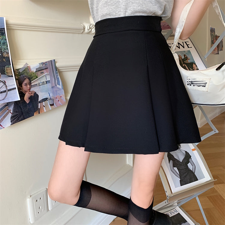 Half Pleated Mini Skirt (4 Colors)