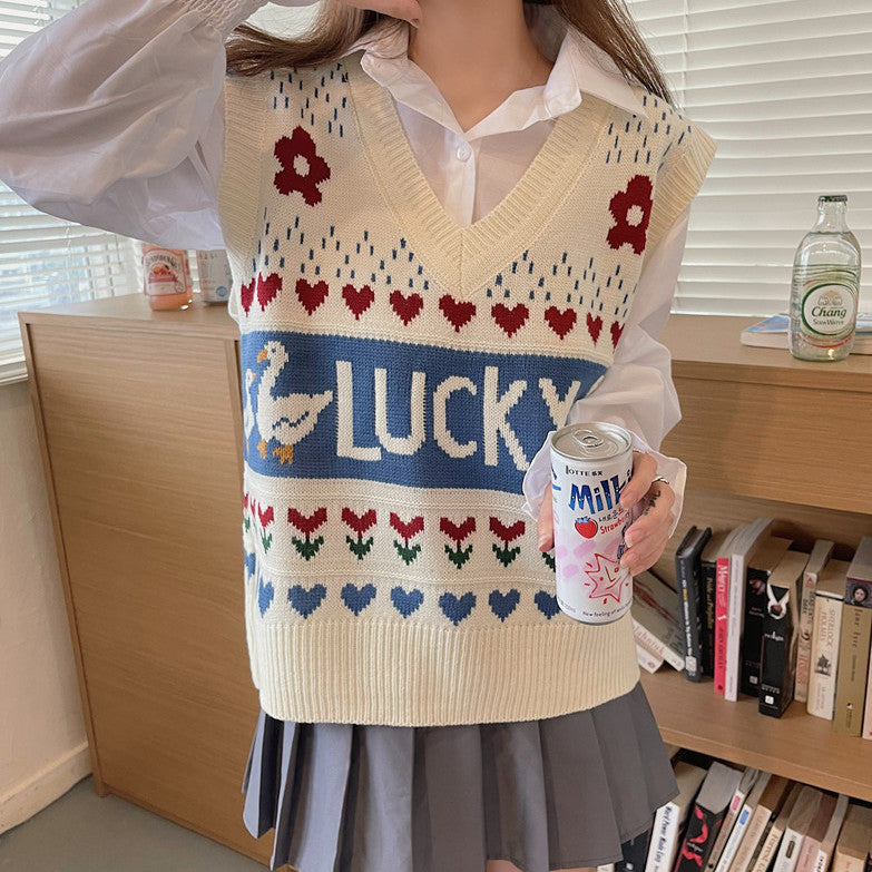 Lucky Ducks Vest (White)