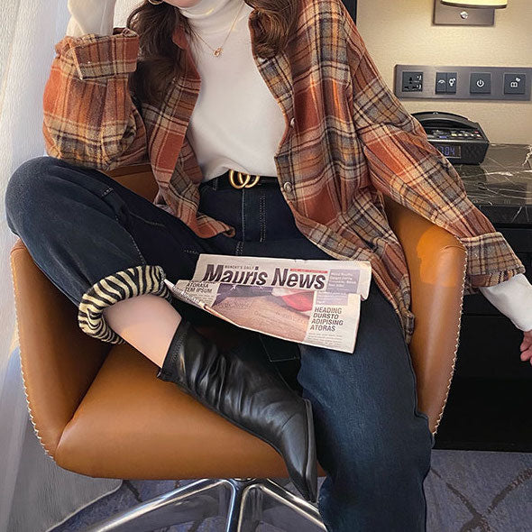 Pumpkin Spice Plaid Shirt (2 Colors)