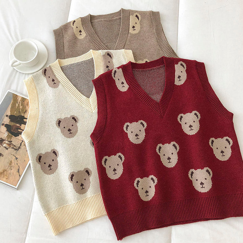 Bear Necessities Sweater Vest (3 Colors)