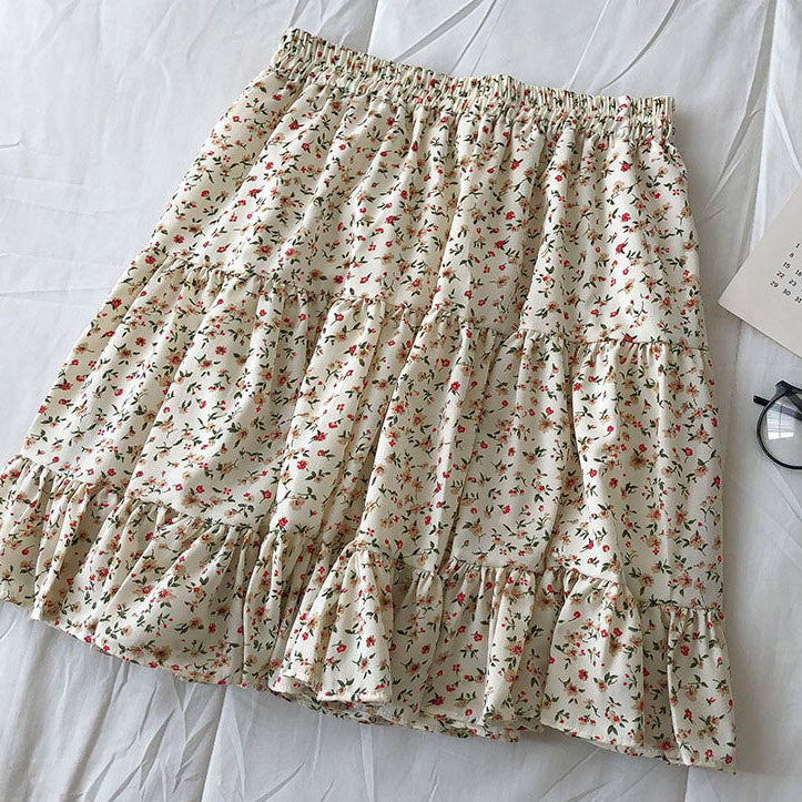 Ditsy Floral Tiered Skirt (2 Colors)