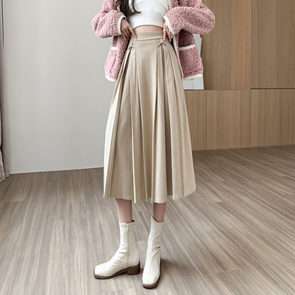 Corduroy Bow Midi Skirt (3 Colors)