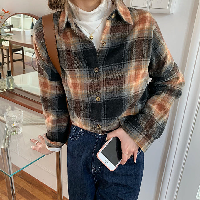 Pumpkin Spice Plaid Shirt (2 Colors)