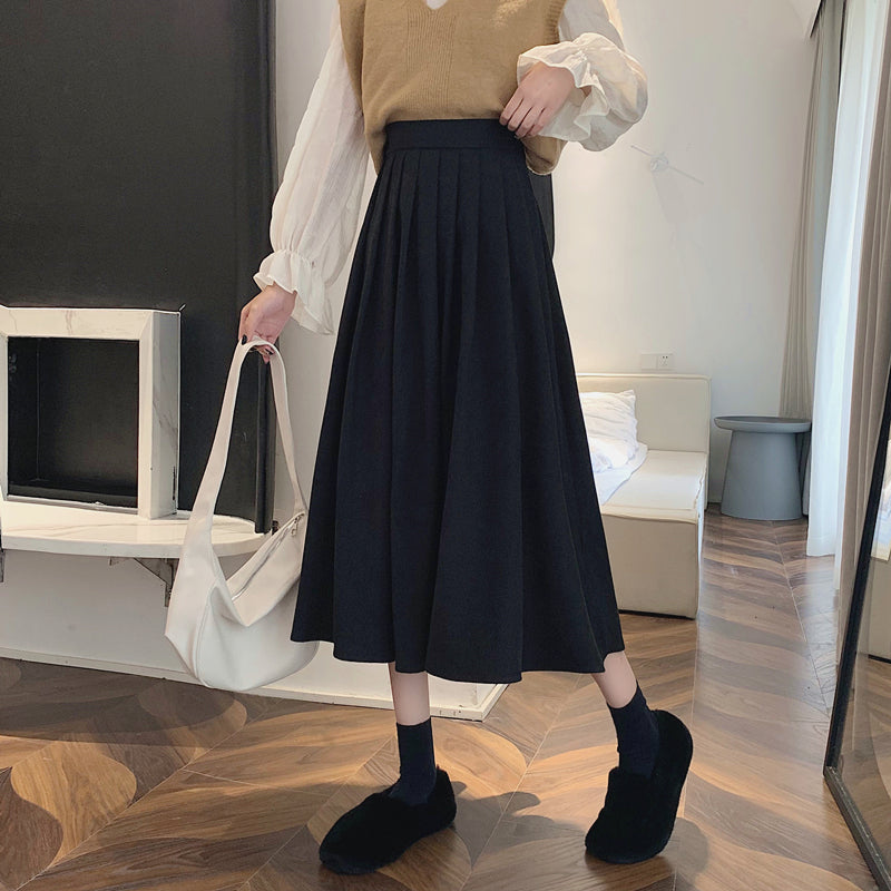 Corduroy Suede Midi Skirt (5 Colors)