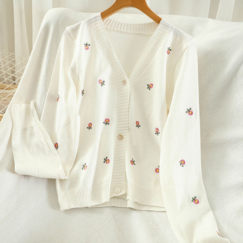 Daisy Embroidered Cardigan (6 Colors)