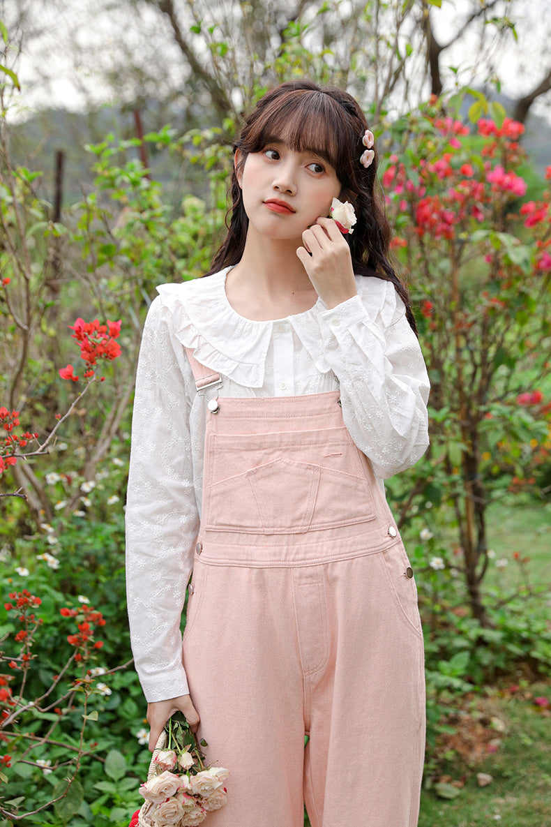 Spring Denim Overalls (Pink)