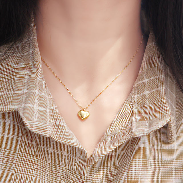 18K Gold Plated Heart Necklace (Gold)