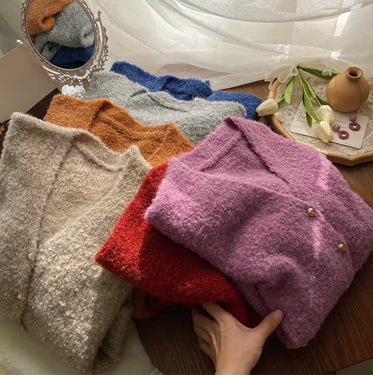 Boucle Knit Cardigan (6 Colors)