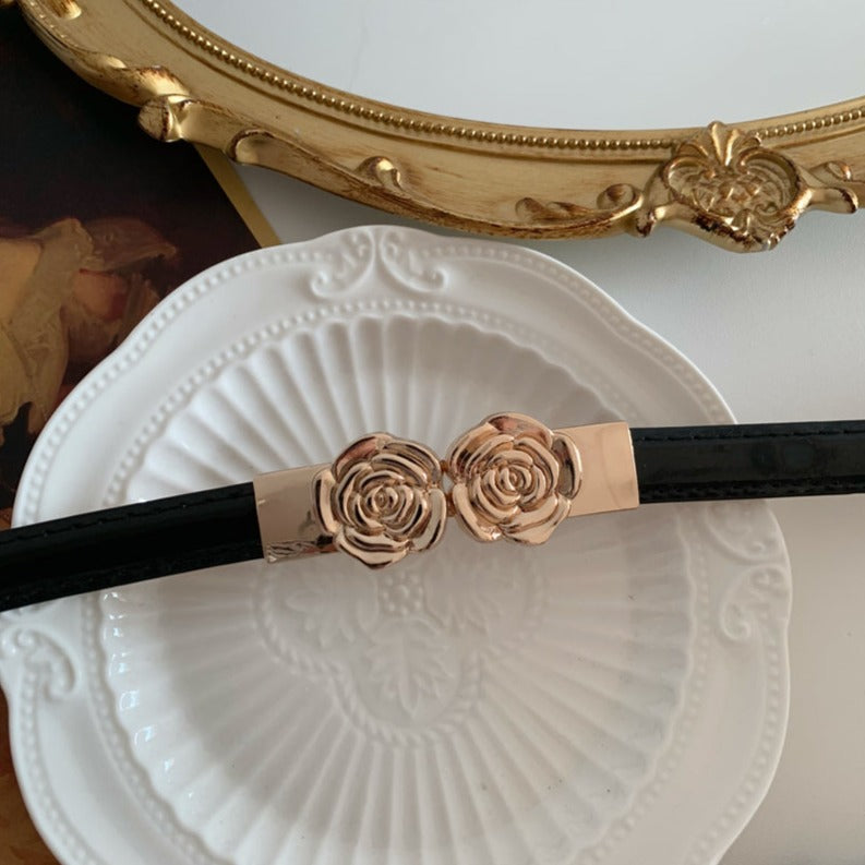 Vintage Rose Belt (4 Colors) Black Vintage Rose Belt (4 Colors) Black