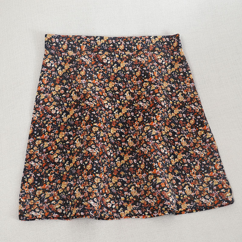 Ditsy Floral Corduroy Skirt (5 Colors)