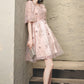 Moon & Star Sequin Puff Sleeve Dress (Pink)