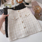 Button Tweed Mini Skirt (2 Colors)