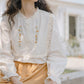 Golden Rose Embroidered Blouse (Cream)