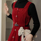 Button Up Corduroy Pinafore Dress (2 Colors)