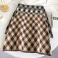 Gingham Diamond Knit Skirt (6 Colors)