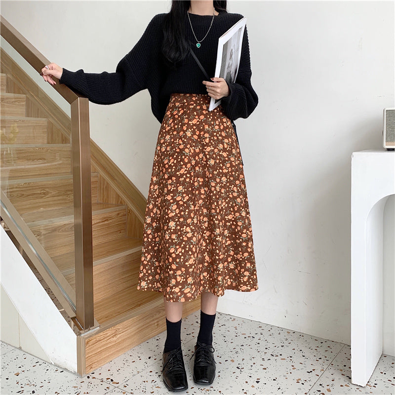 Fall Florals Midi Skirt (3 Colors)