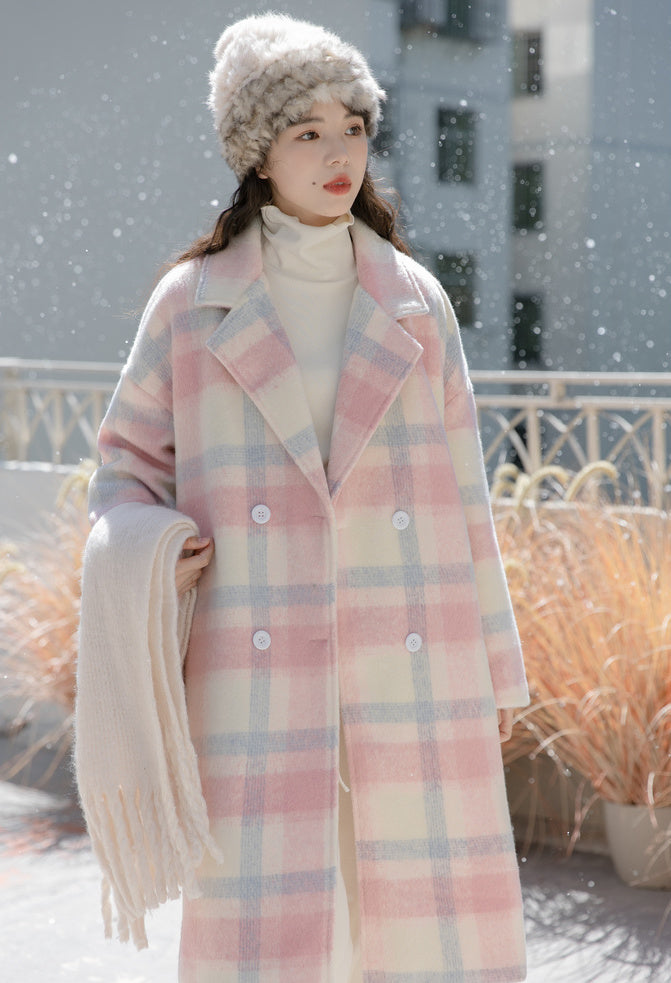 Cotton Candy Check Coat (Pink/Blue)