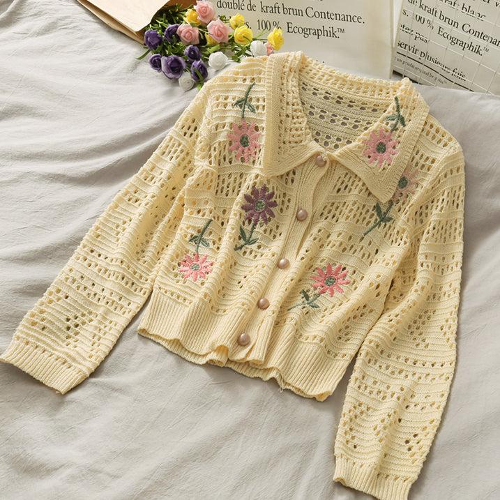 Crochet Daisy Cropped Cardigan (3 Colors)