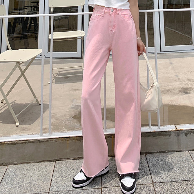 Embroidered Peach Jeans (Pink)