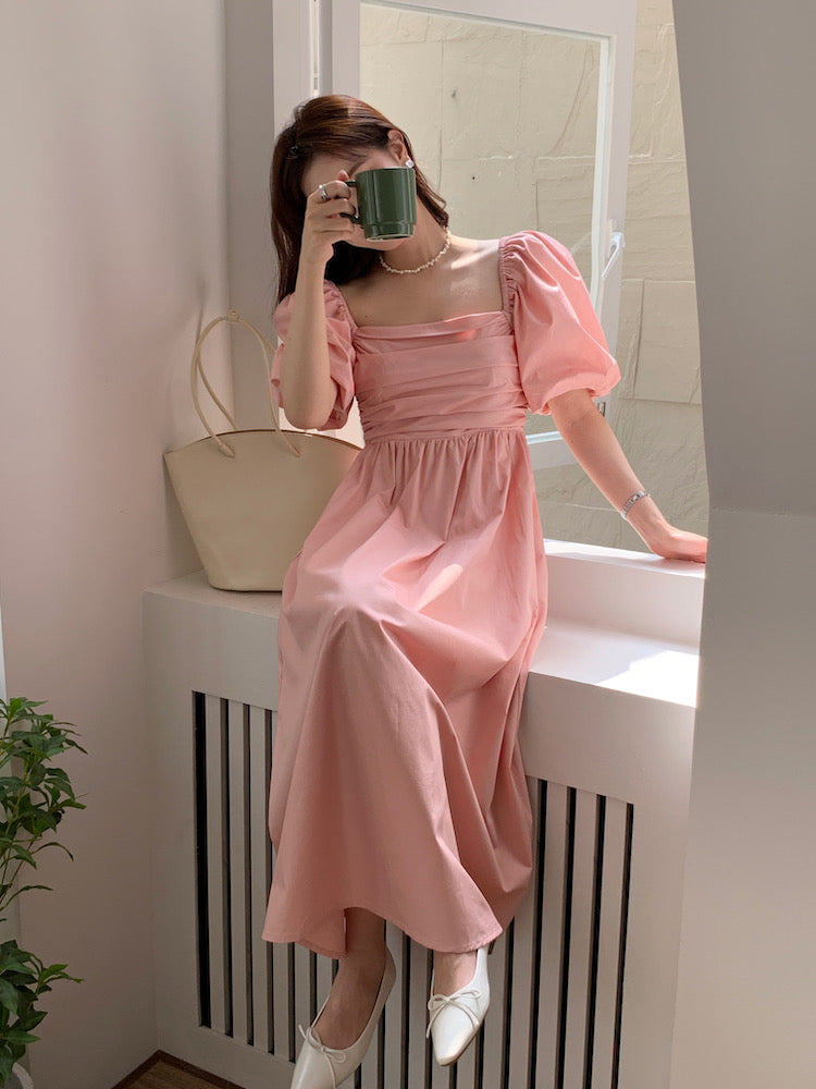 Basic Puff Sleeve Maxi Dress (2 Colors)