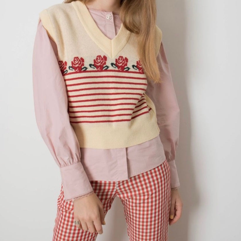 Rose Stripe Vest (3 Colors)