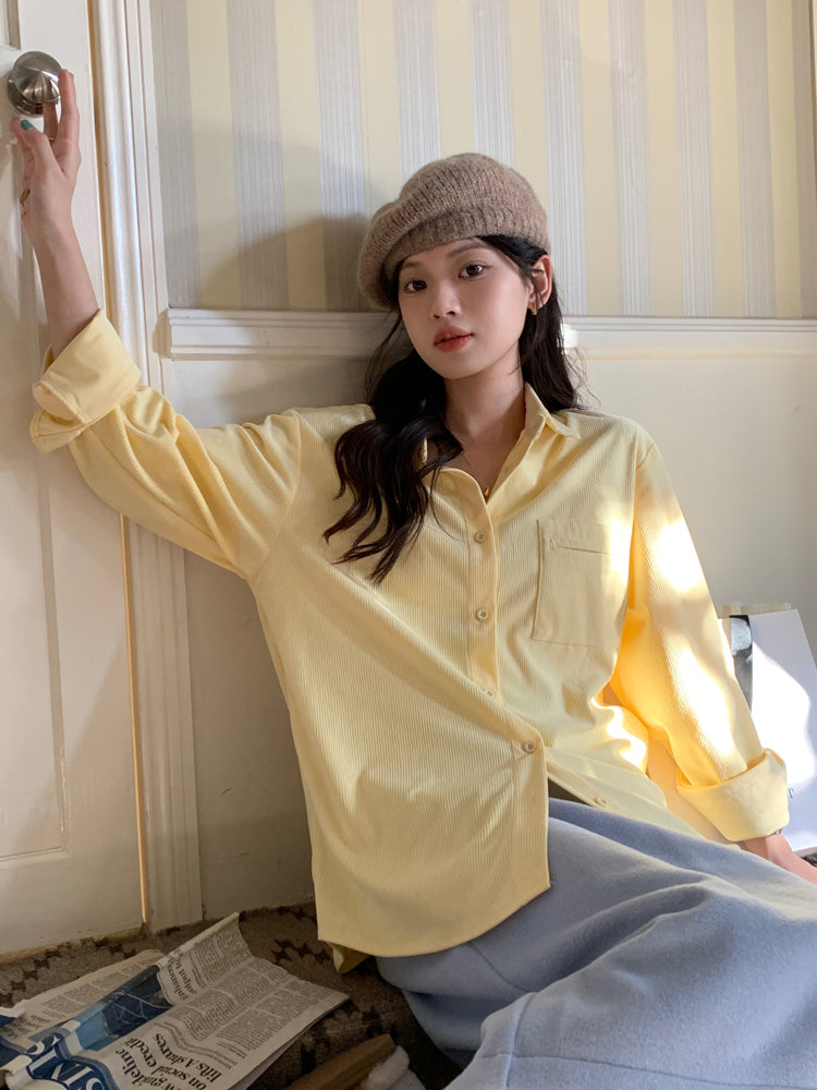 Corduroy Button Up Shirt (6 Colors)