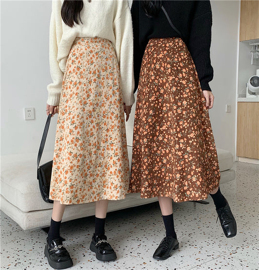 Fall Florals Midi Skirt (3 Colors)