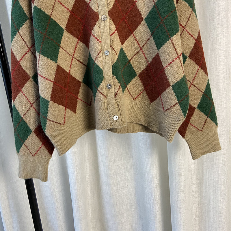 Forest Diamond Plaid Cardigan (2 Colors)