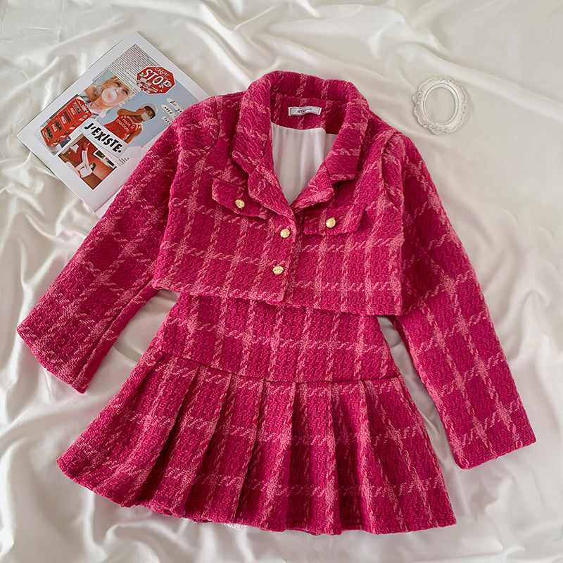 Mistletoe Velvet Tweed Set (Red/Black) – Megoosta Fashion
