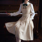 Milky Plaid Tweed Button Up Dress (Cream/Brown)