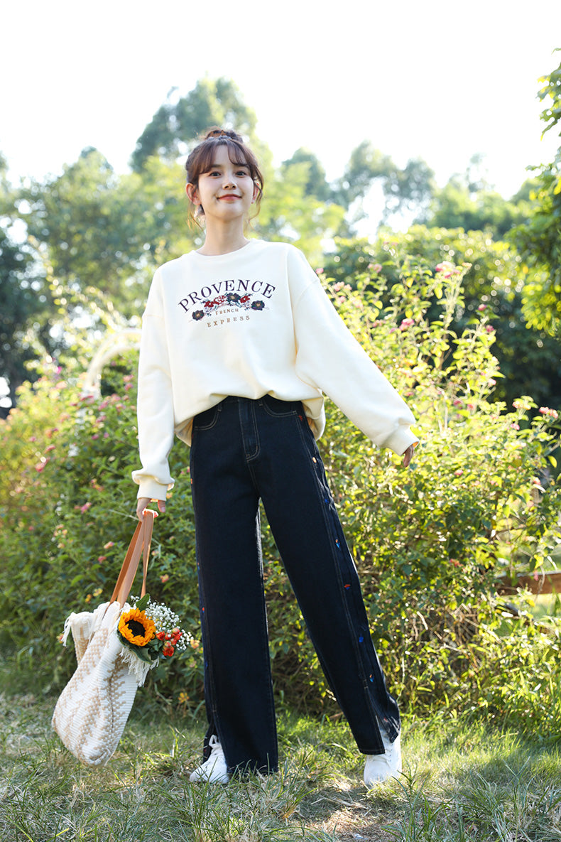 Provence Floral Sweatshirt (Cream)