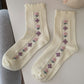 Gingham Rabbit Sock Set (Purple)