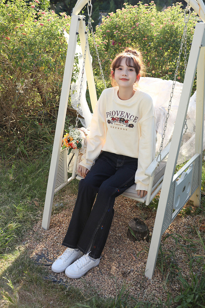 Provence Floral Sweatshirt (Cream)